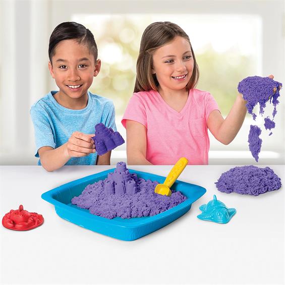 Кінетичний пісок для дітей Kinetic Sand з лотком та формочками, фіолетовий, 454 г (71402P) - зображення 1