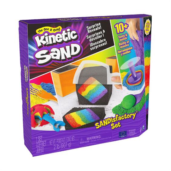 Набір кінетичного піску Kinetic Sand Фабрика Sandisfactory 4 кольори з аксесуарами 907 г (71603) - зображення 3