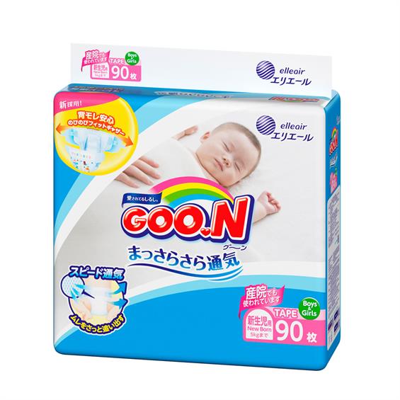 Підгузки Goo.N для новонароджених до 5 кг розмір 2S на липучках унісекс 90 шт. (843152) - зображення 6