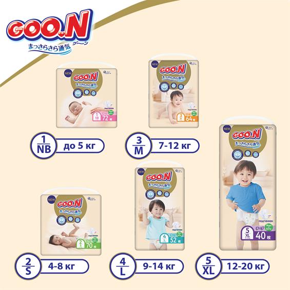 Підгузки Goo.N Premium Soft для дітей 7-12 кг 3M на липучках унісекс 64 шт. (863224) - зображення 1