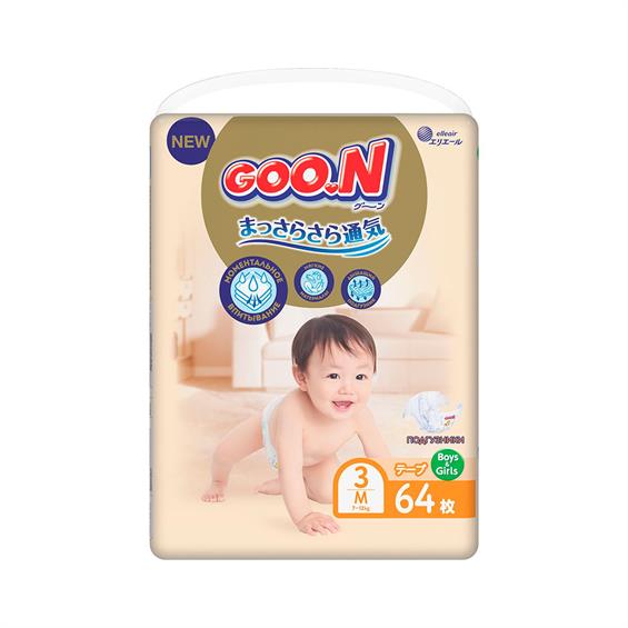 Підгузки Goo.N Premium Soft для дітей 7-12 кг 3M на липучках унісекс 64 шт. (863224) - зображення 1