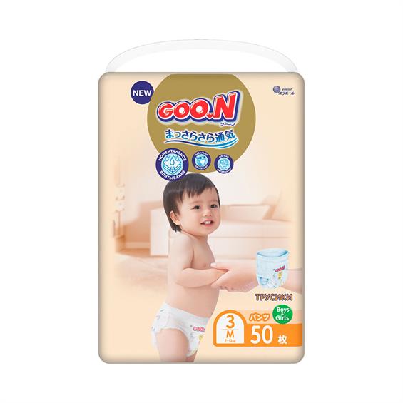 Трусики-підгузки Goo.N Premium Soft для дітей 7-12 кг 3M унісекс 50 шт. (863227) - зображення 1