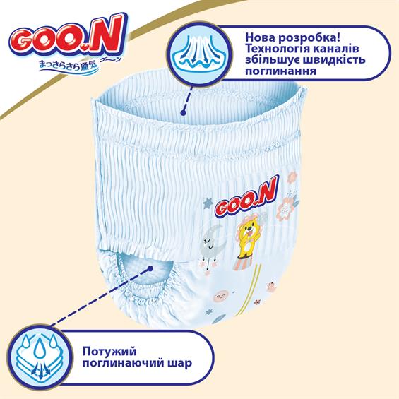 Трусики-підгузки Goo.N Premium Soft для дітей 9-14 кг 4L унісекс 44 шт. (863228) - зображення 1