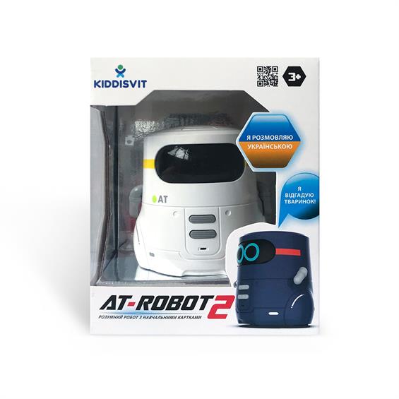 Розумний робот із сенсорним керуванням та навчальними картками AT-Robot 2, озвучен українською, білий (AT002-01-UKR) - зображення 1