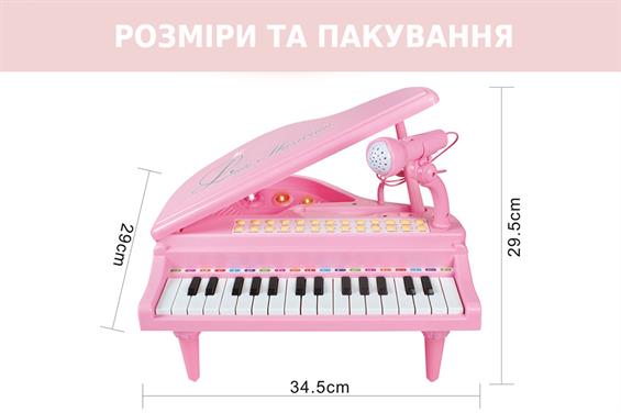 Дитяче піаніно-синтезатор Baoli Маленький музикант з мікрофоном 31 рожевий клавіша (BAO-1504C-P) - зображення 4