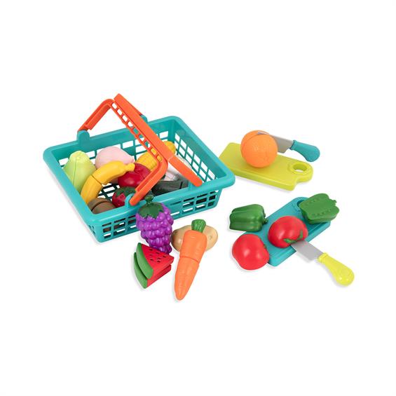 Набір іграшкових продуктів Battat Овочі-фрукти на липучках 37 предметів у кошику (BT2534Z) - зображення 3