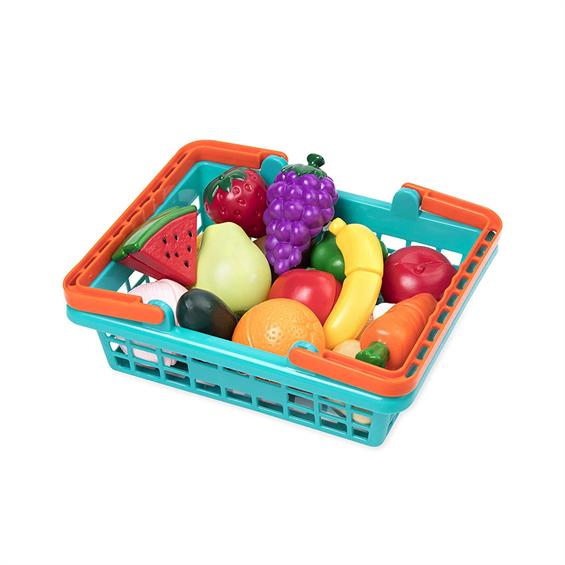 Набір іграшкових продуктів Battat Овочі-фрукти на липучках 37 предметів у кошику (BT2534Z) - зображення 4