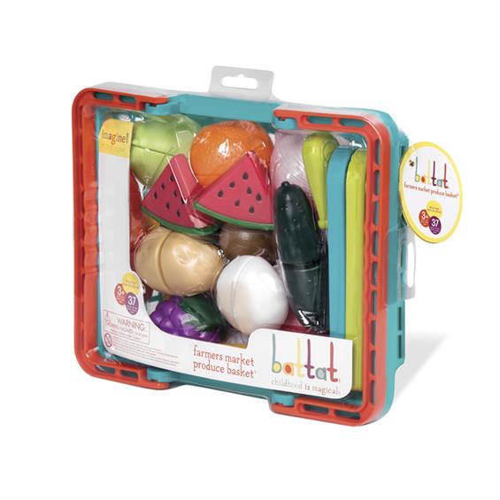 Набір іграшкових продуктів Battat Овочі-фрукти на липучках 37 предметів у кошику (BT2534Z) - зображення 7