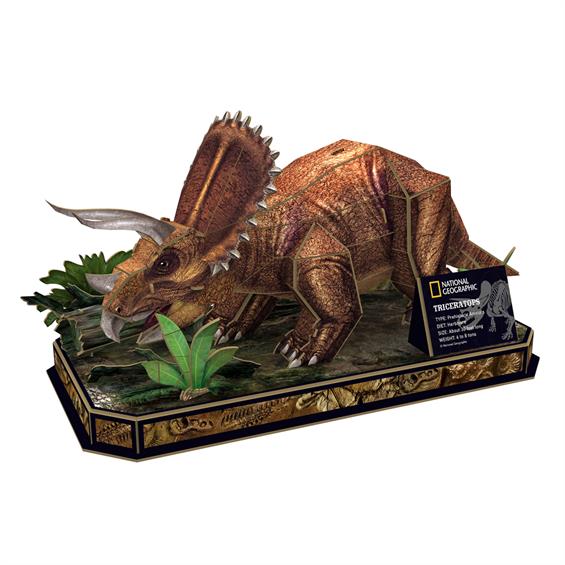 Тривимірна головоломка-конструктор CubicFun National Geographic Dino Трицератопс (DS1052h) - зображення 2
