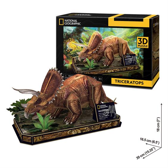 Тривимірна головоломка-конструктор CubicFun National Geographic Dino Трицератопс (DS1052h) - зображення 4