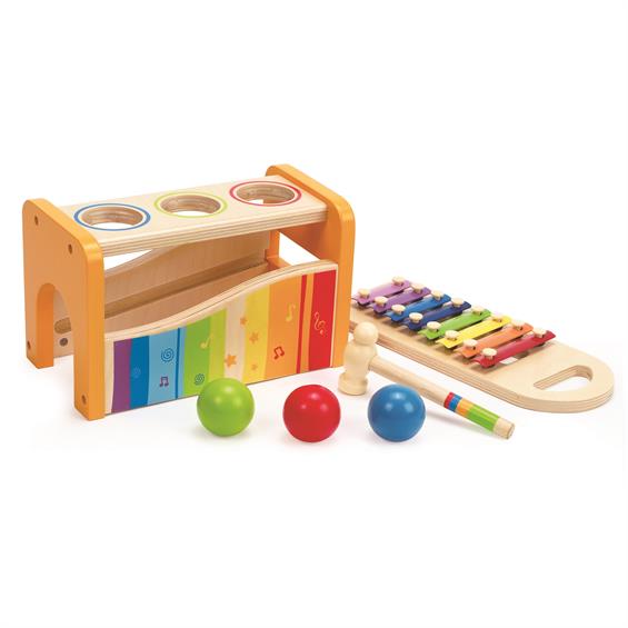 Іграшка-стукалка дерев'яна Hape Кульки та ксилофон (E0305) - зображення 9