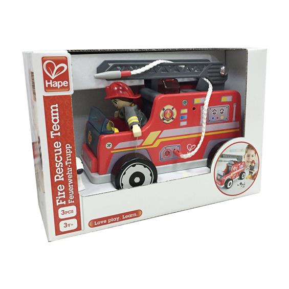 Дерев'яна іграшкова машинка Hape Пожежна (E3024) - зображення 6