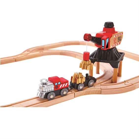 Набір для іграшкової залізниці Hape Вантажний потяг з шестернями (E3751) - зображення 2