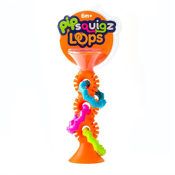 Прорізувач-брязкальце на присосках Fat Brain Toys pipSquigz Loops помаранчевий (F165ML) - зображення 4