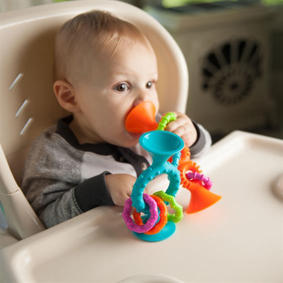 Прорізувач-брязкальце на присосках Fat Brain Toys pipSquigz Loops помаранчевий (F165ML) - зображення 10