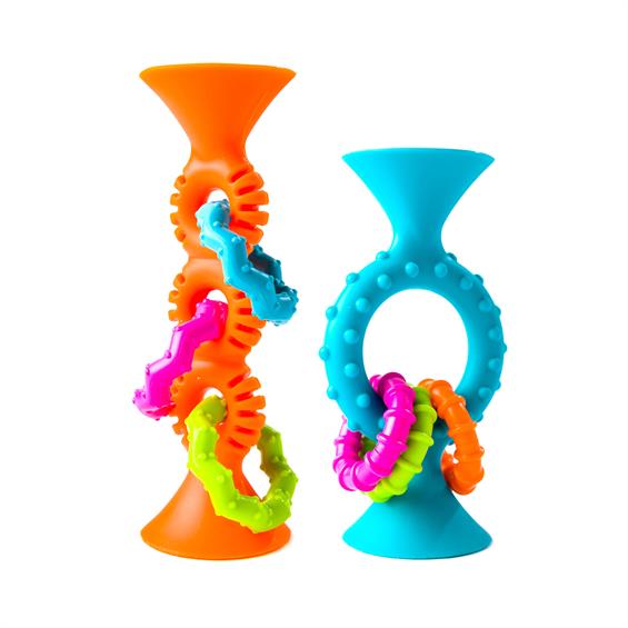 Прорізувач-брязкальце на присосках Fat Brain Toys pipSquigz Loops помаранчевий  (FA165-1) - зображення 8