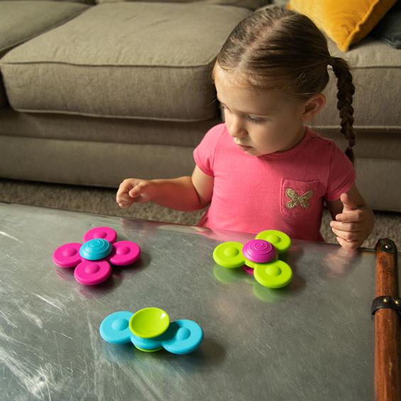 Набір прорізувачів-спінерів із присосками Fat Brain Toys Whirly Squigz 3 шт.   (FA210-1) - зображення 3