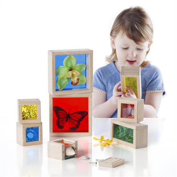 Ігровий набір блоків Guidecraft Natural Play Скарби в кольорових ящиках (G3085) - зображення 1