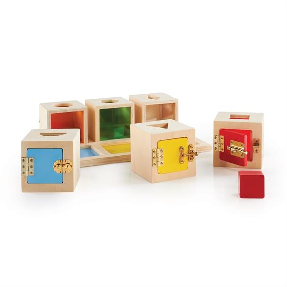 Набір-сортер Guidecraft Manipulatives Коробочки з геометричними фігурами (G5058) - зображення 6