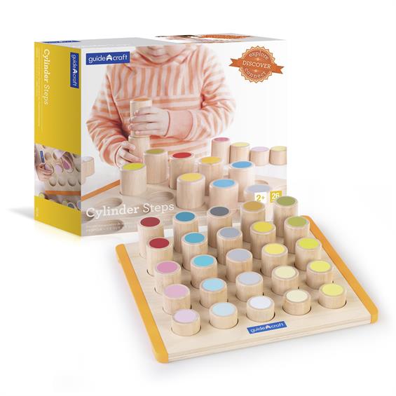 Дерев'яний навчальний сортер Guidecraft Manipulatives Кольорові циліндри (G6734) - зображення 3