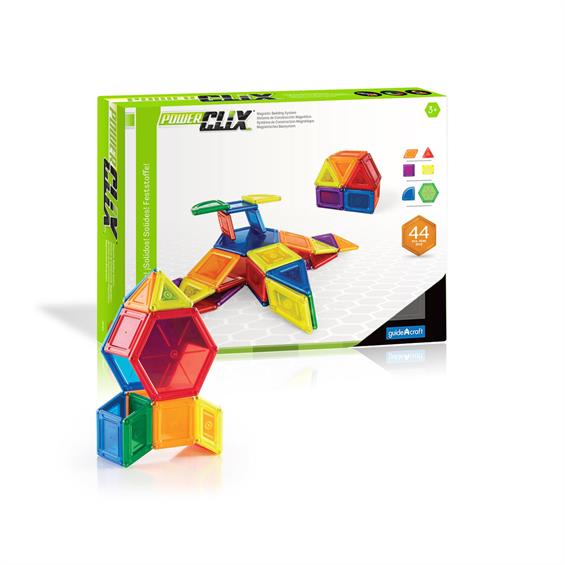 Магнітний конструктор Guidecraft PowerClix Solids, 44 деталі (G9421) - зображення 1