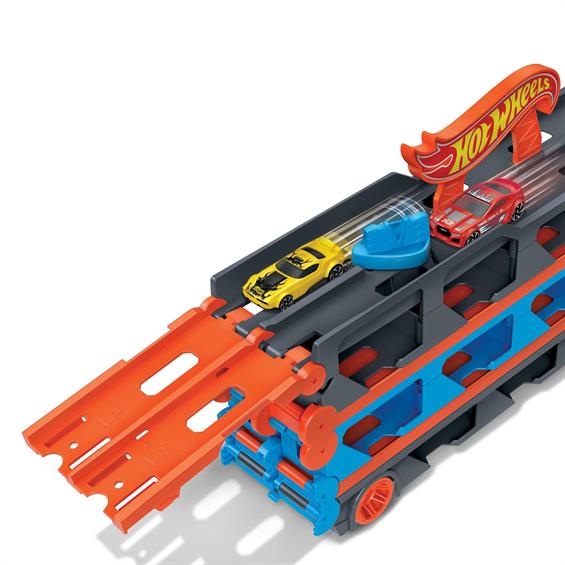 Вантажівка-транспортер Hot Wheels Суперперегони з 3 базовими машинками ...