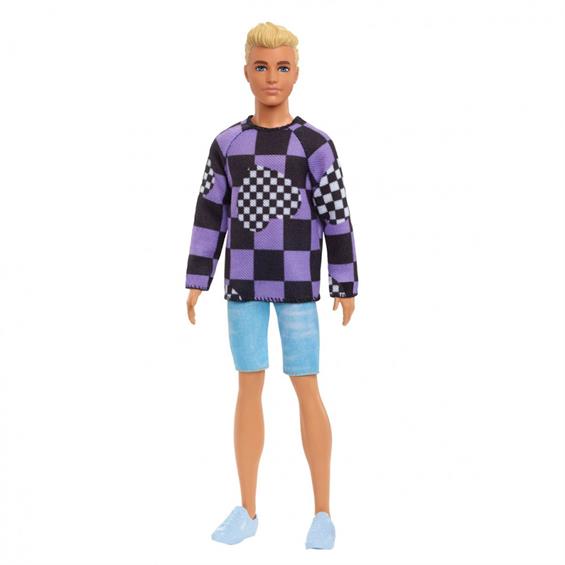 Лялька Кен Barbie Fashionistas Модник у светрі у клітку 29 см (HBV25) - зображення 1