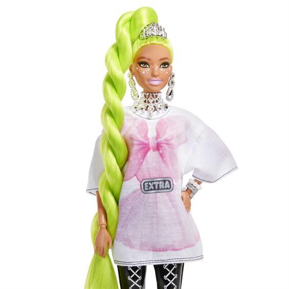 Лялька Barbie Extra з неоново-зеленим волоссям 29 см (HDJ44) - зображення 4