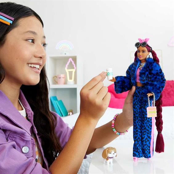 Лялька Barbie Екстра в синьому леопардовому костюмі (HHN09) - зображення 5