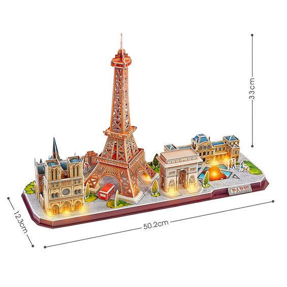 Тривимірна головоломка-конструктор CubicFun City Line з LED-підсвіткою Париж (L525h) - зображення 4