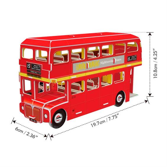 Тривимірна головоломка-конструктор CubicFun Автобус даблдекер міні (S3018h) - зображення 2