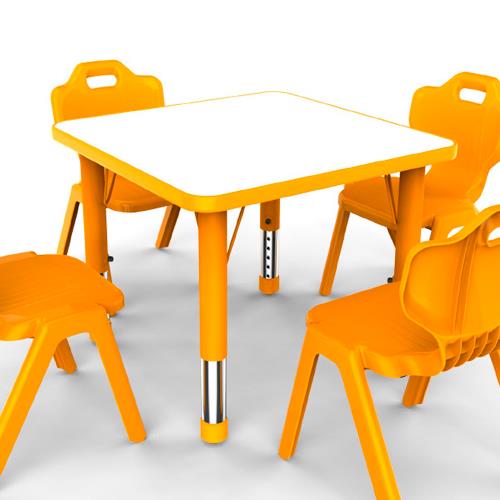Дитячий стіл Yucai 60x60 з регулюванням висоти 40-60, помаранчевий (YCY-071-Orange) - зображення 1
